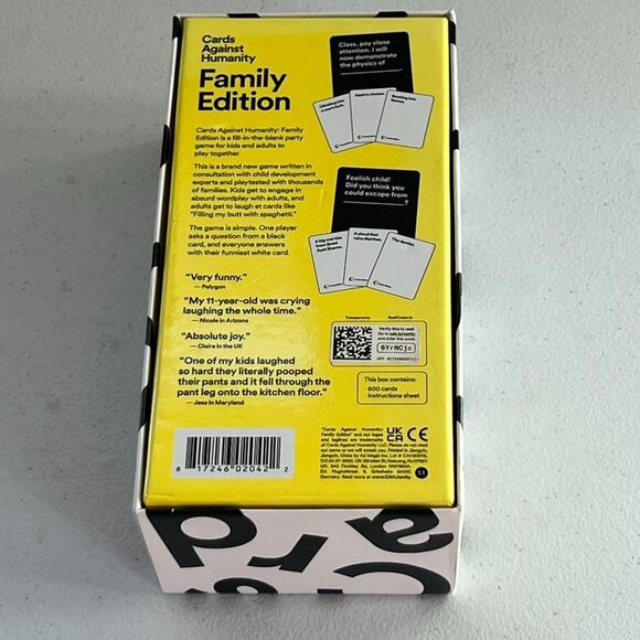 Card Against Humanity Family Edition Game Age 8+ 600 Cards - Picture 4 of 8